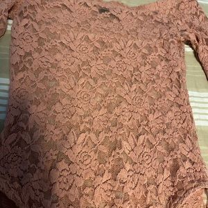 Pink lace bodysuit